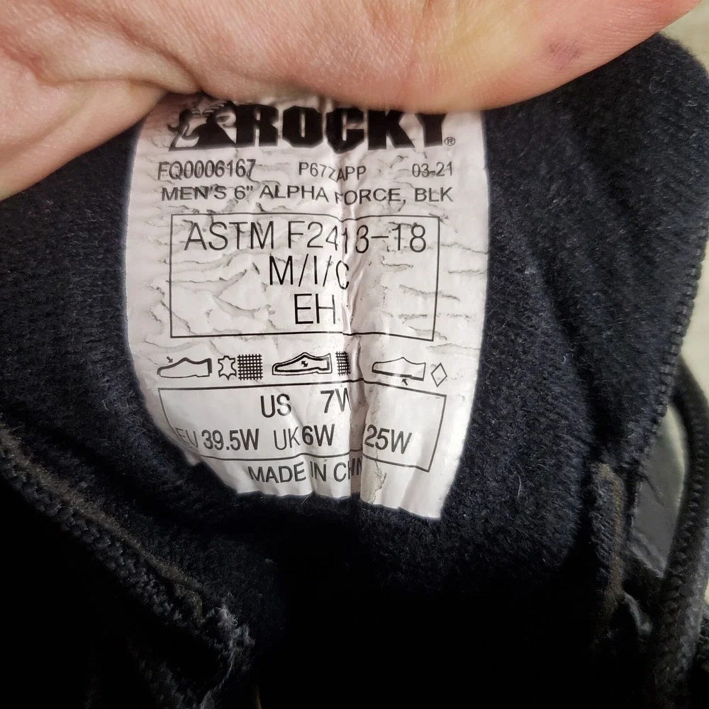 Rocky Mens Alpha‎ Force Boots Mens Sz 7 Composite Toe Waterproof Tactical